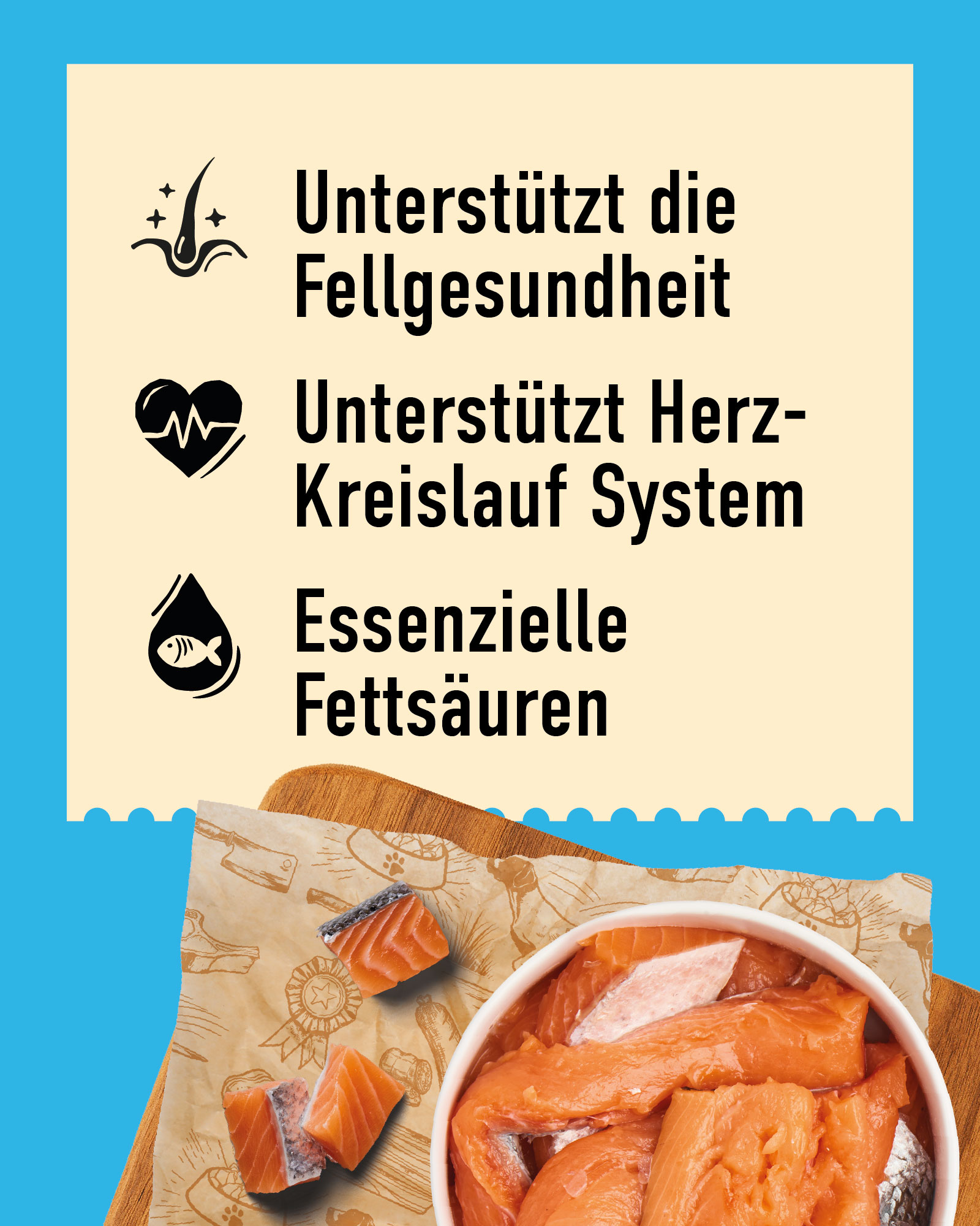 Key benefits: supports coat health, heart and circulatory system, essential fatty acids