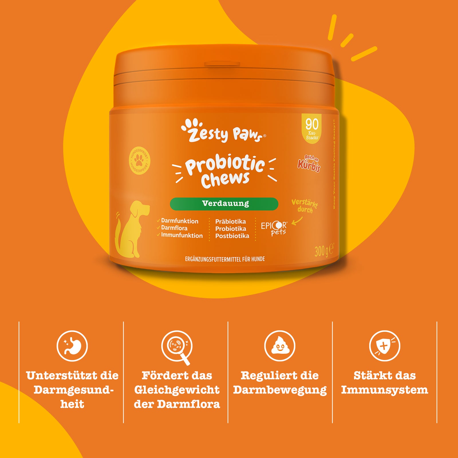 Product benefits at a glance: gut health, gut flora balance, bowel regulation, immune support